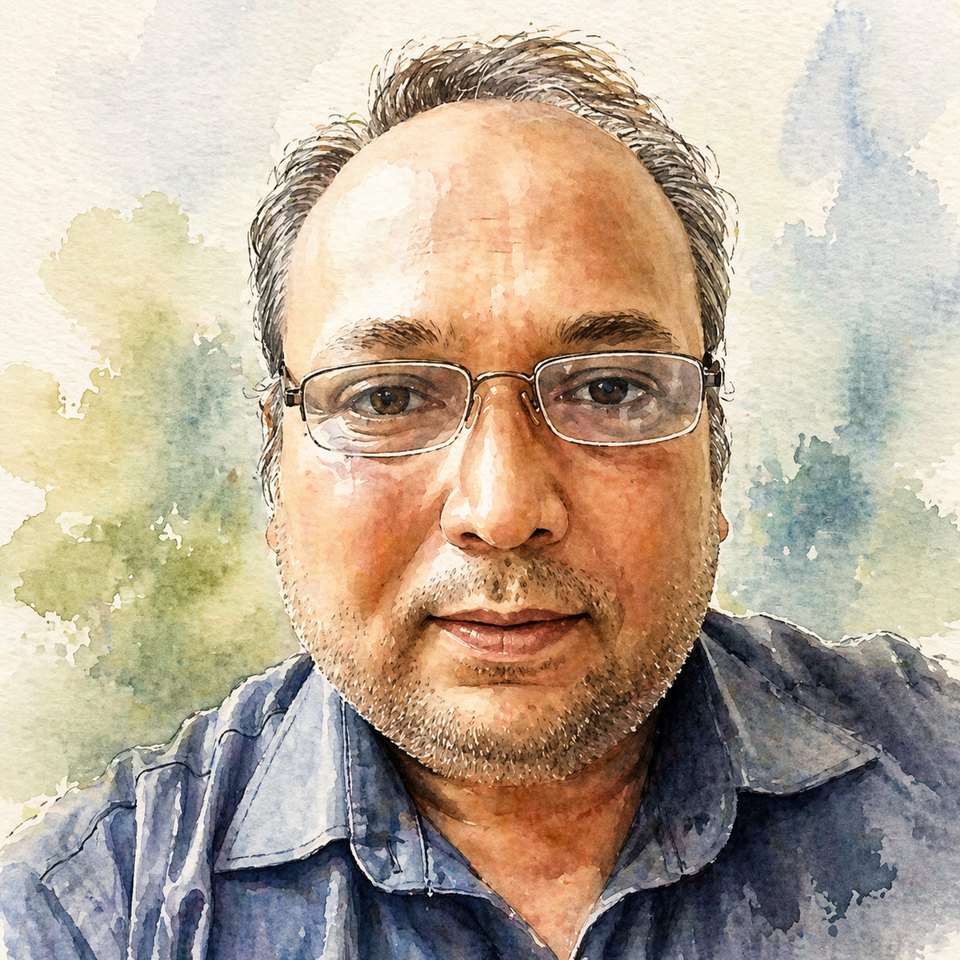 Watercolor portrait of Amit Patil